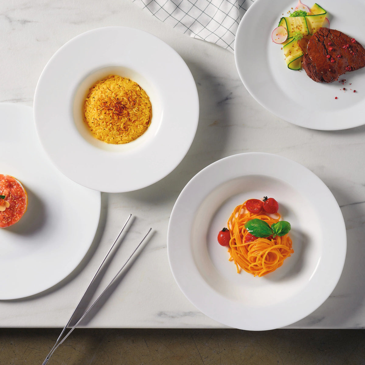 Grangusto 10.6" Opal Glass Risotto Pasta Bowl