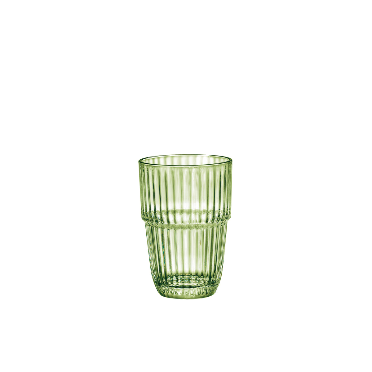 Bormioli Rocco Barshine 12.8 oz. Long Drink Stackable Drinking Glasses, Mint Green (Set of 6)