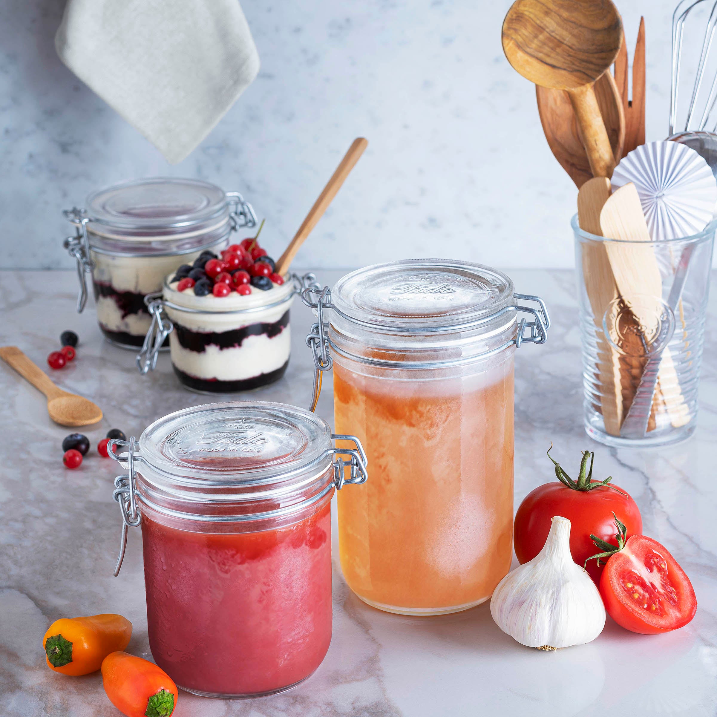 Bormioli Rocco Fido Cylinder 17.5 oz. Food Jar, Clear (Set of 6)