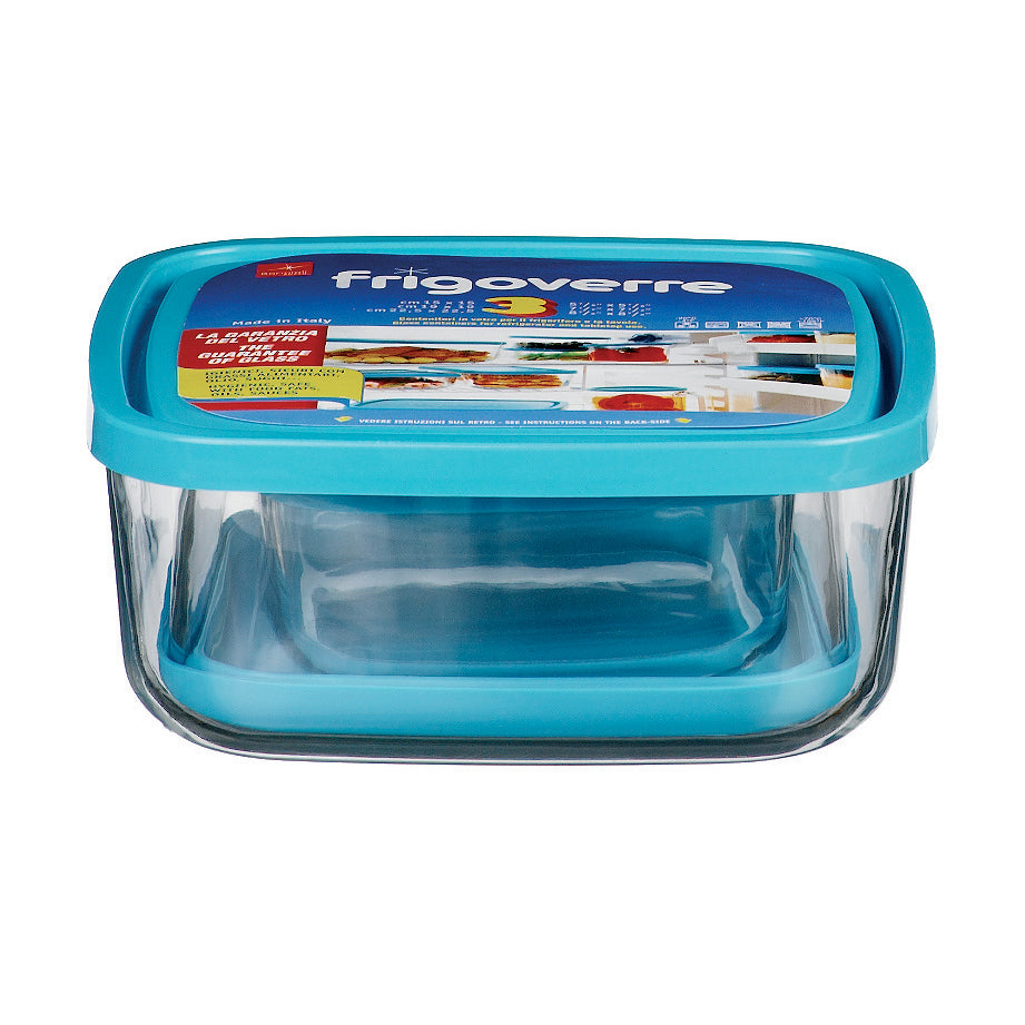 Bormioli Rocco Frigoverre 3pc Square Food Storage Container Set (25.25 oz., 54 oz., & 94.75 oz.)