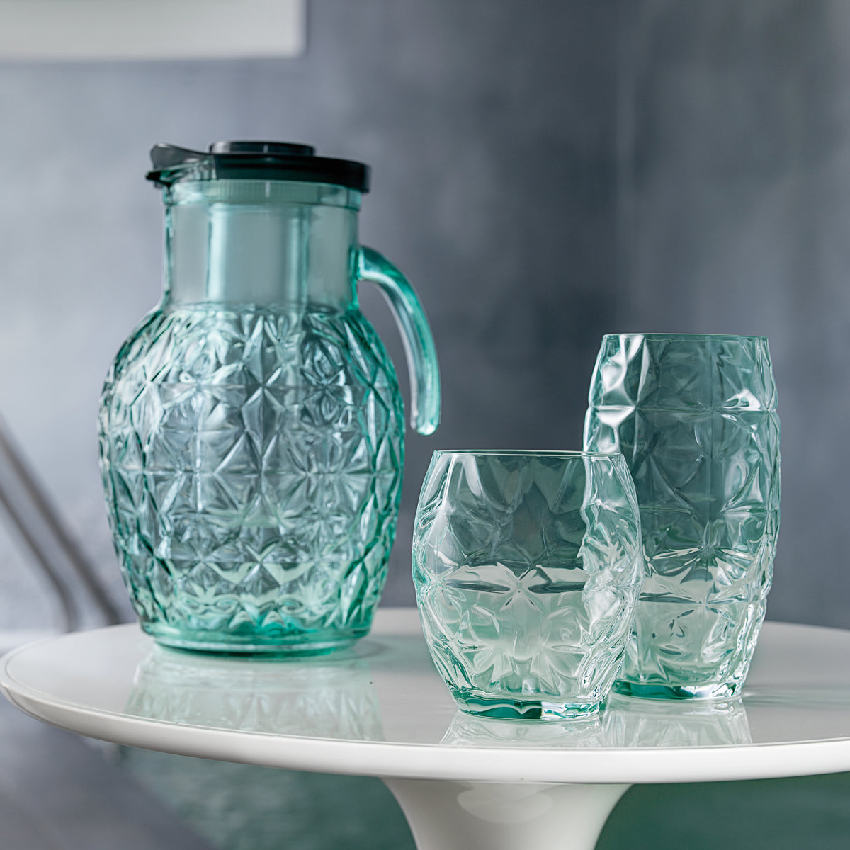 Bormioli Rocco Oriente 16oz. Cooler Drinking Glasses, Cool Green (Set of 6)
