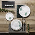 Bormioli Rocco White Moon Botanica 10.75" Opal Glass Dinner Plate, Green (Set of 24)